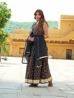 Jaitpuriya Multicolor Gold Print Lehenga Choli With Dupatta
