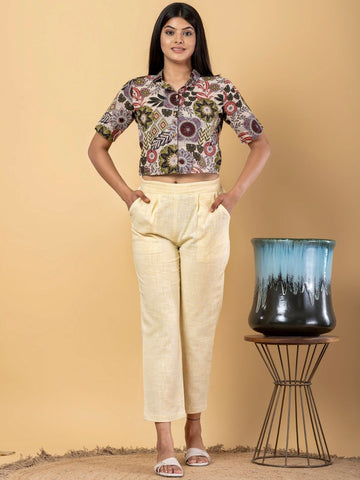 Kalini Solid Pure Cotton Slim fit women Trousers