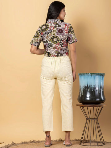 Kalini Solid Pure Cotton Slim fit women Trousers