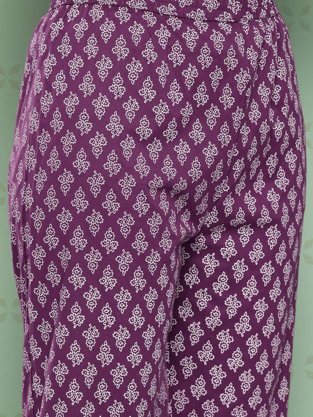 Jaitpuriya Women Purple Floral Anarkali Kurta Pant and Dupatta Set