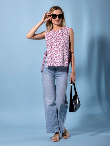 Jaitpuriya Women Mauve Embroidered Straight Kurta Bottom And Dupatta