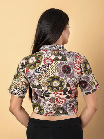 Jaitpuriya Women Multi Cotton Crop Top