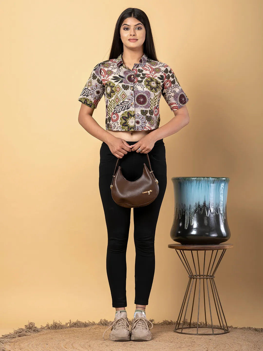 Jaitpuriya Women Multi Cotton Crop Top