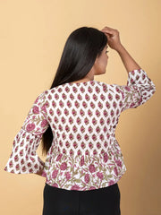 Jaitpuriya Women White Cotton Crop Top