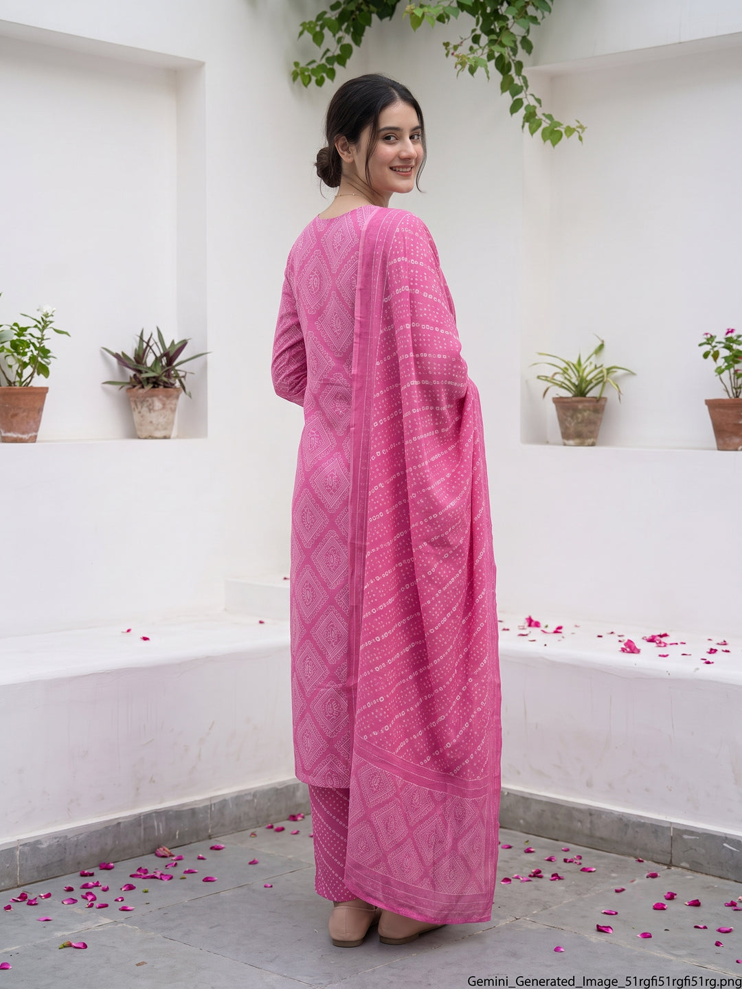 Pink Pure Cotton Straight Regular Kurta Set