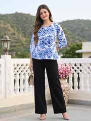 Blue Pure Cotton Shrit Top