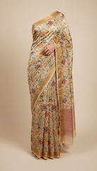 Mulberry Chiffon Semi-Stitched Sari