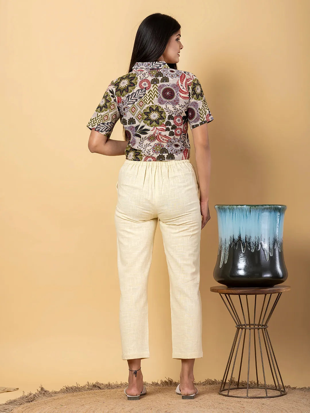 Jaitpuriya Women Multi Cotton Top Co-Orde
