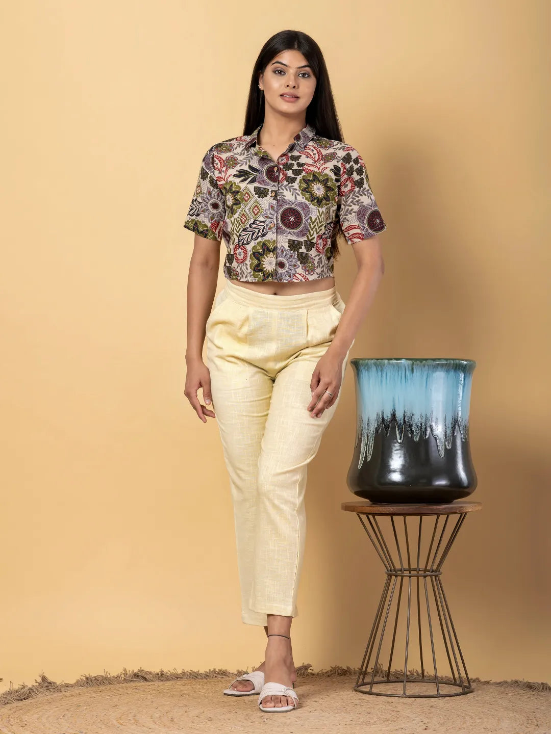 Jaitpuriya Women Multi Cotton Top Co-Orde