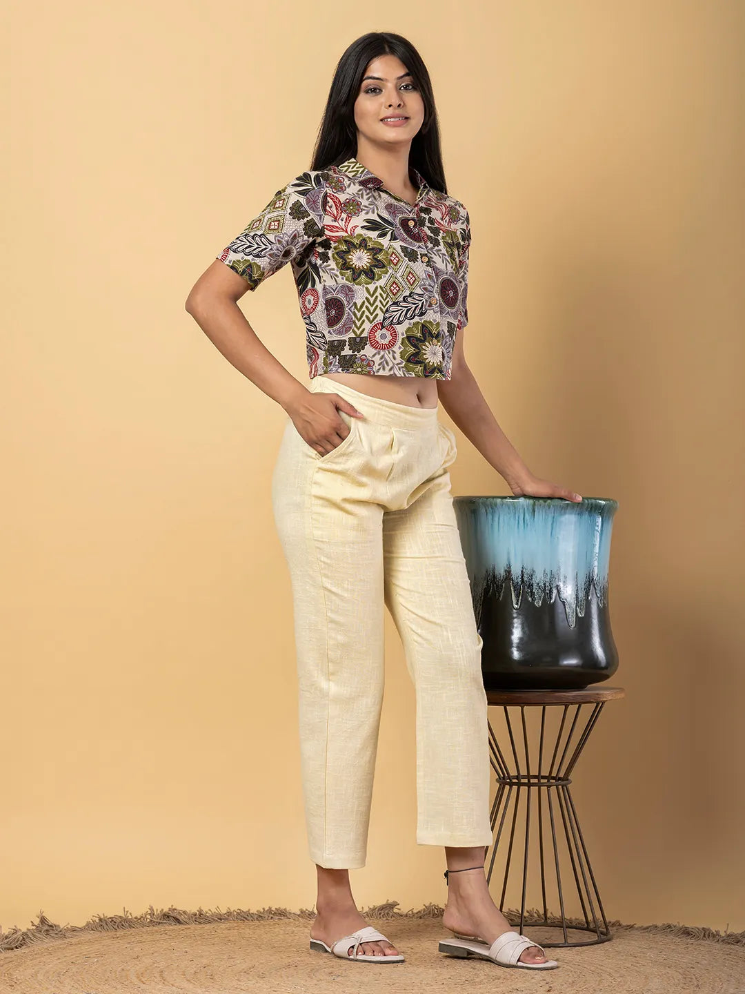 Jaitpuriya Women Multi Cotton Top Co-Orde