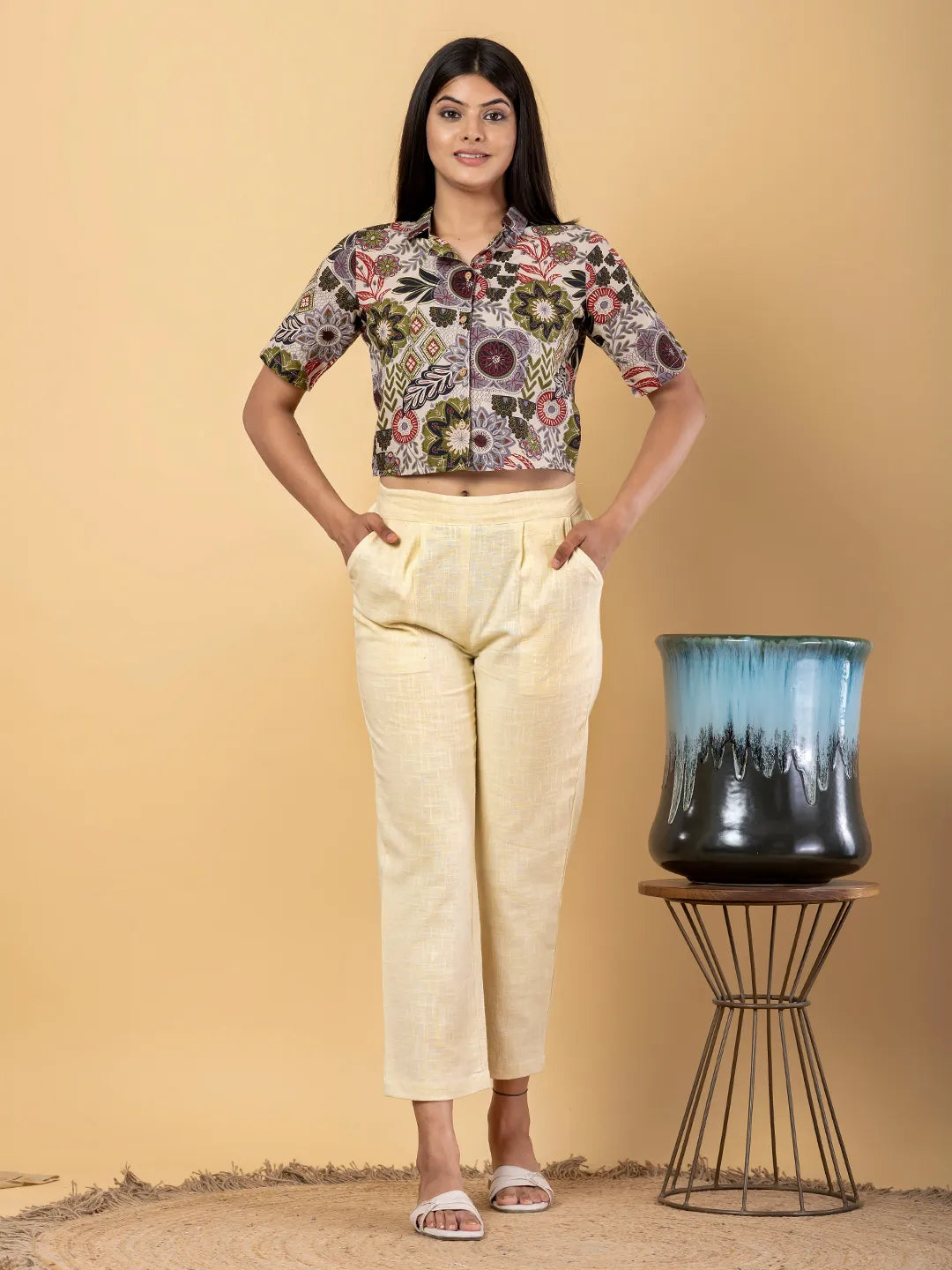 Jaitpuriya Women Multi Cotton Top Co-Orde