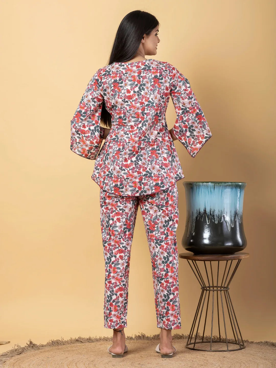 Jaitpuriya Women Multi Cotton Tunic Co-Orde