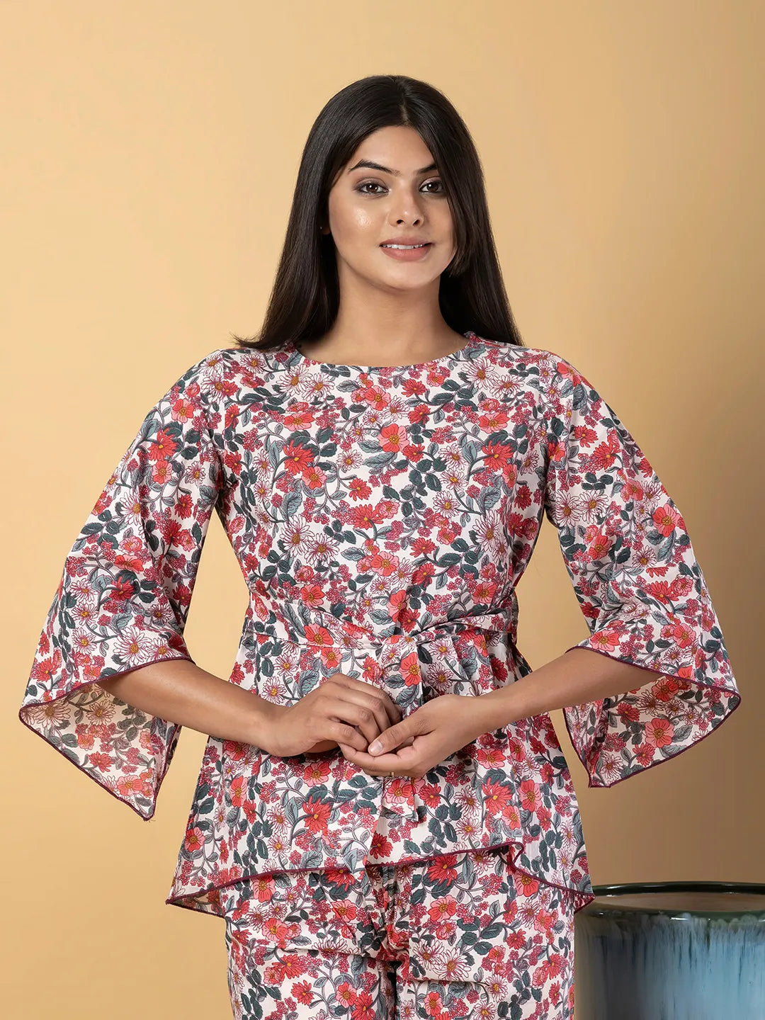 Jaitpuriya Women Multi Cotton Tunic Co-Orde