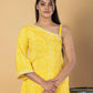 Jaitpuriya Women Yellow Cotton Tunic Co-Orde