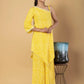 Jaitpuriya Women Yellow Cotton Tunic Co-Orde