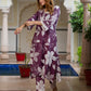 Jaitpuriya Women Purple And White Pure Cotton Tunic Co-ord set