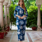 Jaitpuriya Women Blue Pure Cotton Top Co-ord set