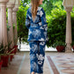 Jaitpuriya Women Blue Pure Cotton Top Co-ord set