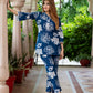 Jaitpuriya Women Blue Pure Cotton Top Co-ord set