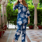 Jaitpuriya Women Blue Pure Cotton Top Co-ord set