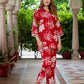 Jaitpuriya Women Red Pure Cotton Top Co-ord set