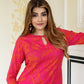Jaitpuriya Women Pink And Red Pure Cotton Tunic Co-ord set