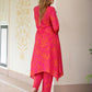 Jaitpuriya Women Pink And Red Pure Cotton Tunic Co-ord set