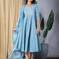 Sky Blue fit & flare Dress And Dupatta