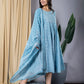 Sky Blue fit & flare Dress And Dupatta