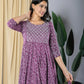 Purple fit & flare Dress And Dupatta