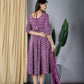 Purple fit & flare Dress And Dupatta