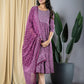 Purple fit & flare Dress And Dupatta