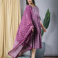 Purple fit & flare Dress And Dupatta