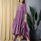 Purple fit & flare Dress And Dupatta