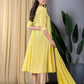 Yellow fit & flare Dress And Dupatta