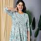 Grey And Turquoise fit & flare Dress And Dupatta