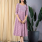 Jaitpuriya Women Mauve fit & flare Dress And Dupatta