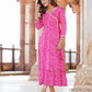 Jaitpuriya Women Pink striped Anarkali Dress