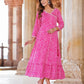 Jaitpuriya Women Pink striped Anarkali Dress