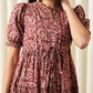 Jaitpuriya Women Maroon A-Line Pure Cotton Dress