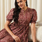 Jaitpuriya Women Maroon A-Line Pure Cotton Dress