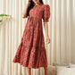 Jaitpuriya Women Red A-Line Pure Cotton Dress