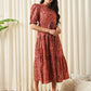 Jaitpuriya Women Red A-Line Pure Cotton Dress