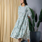 Jaitpuriya Women Grey And Turquoise fit & flare Dress