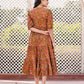 Jaitpuriya Women Brown Gathered or Pleated Maxi Dresses