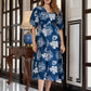Jaitpuriya Women Blue Pure Cotton fit & flare Dresses