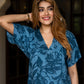 Jaitpuriya Women Teal Blue Pure Cotton fit & flare Dresses