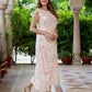 Jaitpuriya Women Peach And White Pure Cotton fit & flare Dresses
