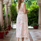 Jaitpuriya Women Peach And White Pure Cotton fit & flare Dresses