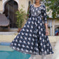 Black Gotta Work Printed Antalkali Kurta